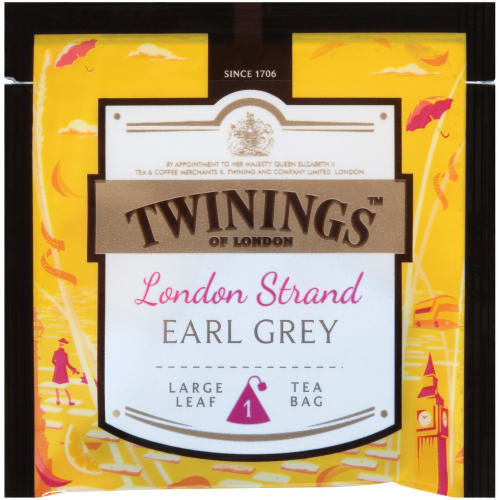 Twinings London Strand Earl Grey Platinum Tea Sachets, Regular